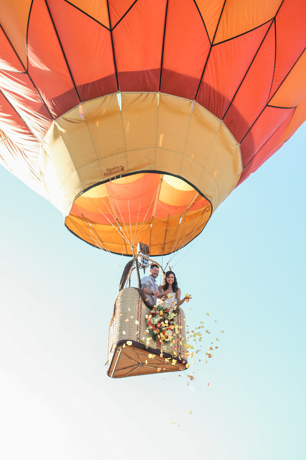  Photographer:   Heather Anderson Photography  | Hot Air Balloon Pilot: Kurt Adelsberger | Planner & Stylist:  Blissfully Styled  | Rentals & Styling:  Rickety Swank  | Floral Design:  Heather Christan Designs  | Hair: Dannielle Robeson from  Vanity Belle  | Makeup:  Audrey Janelle Beauty  | Calligraphy:  Calligraphy by Sunny  | Venue:  Danza Del Sol Winery  
