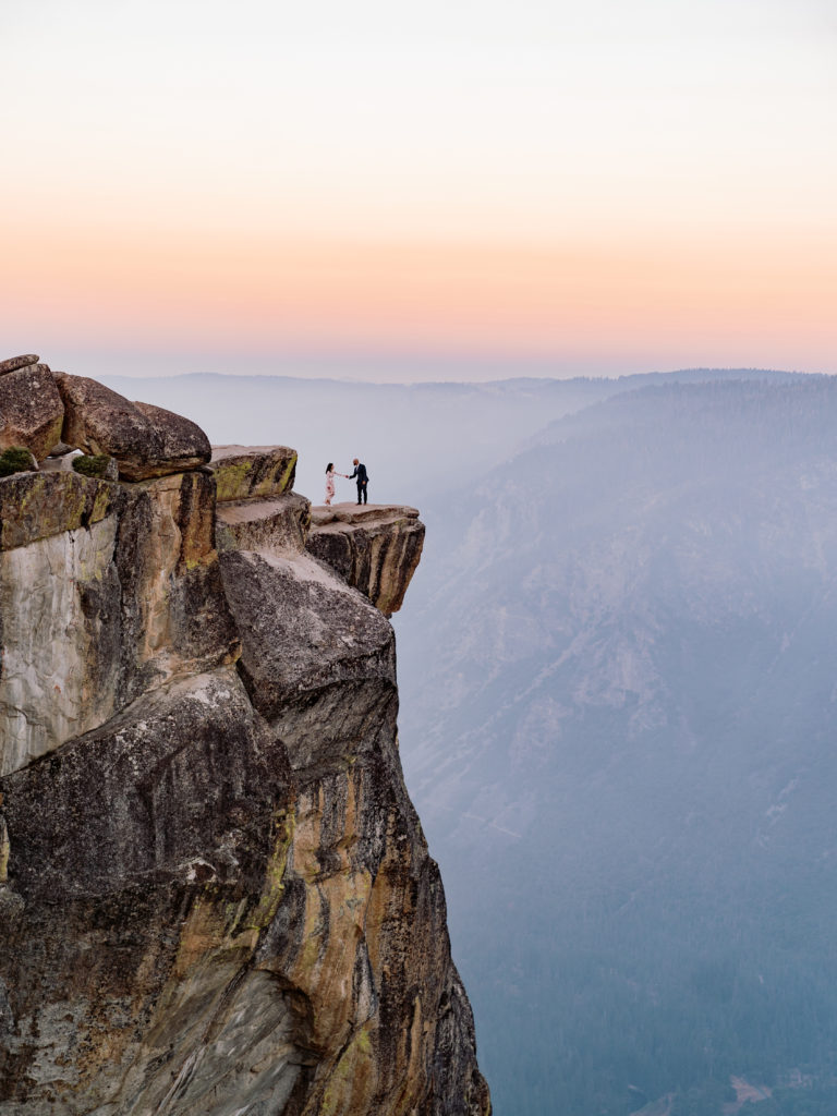 Cliffside elopement photo in Yosemite