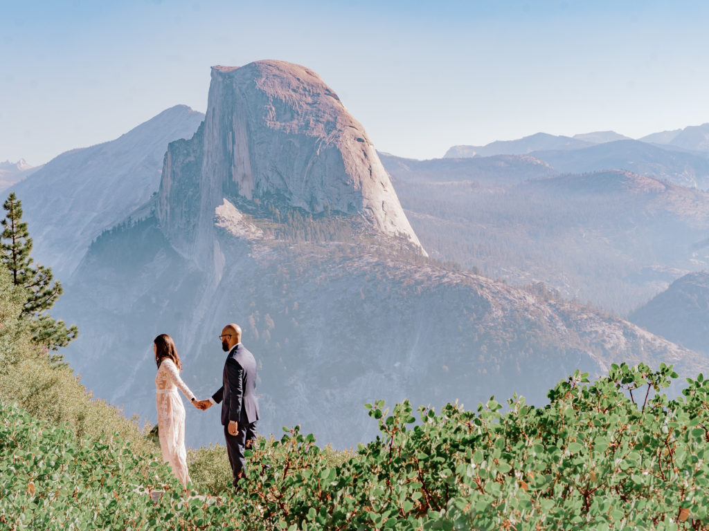 Yosemite elopement in front of Half Dome